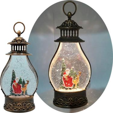 Imagem de Luminária Decorativa Natalina Luminária Musical Á Pilha Enfeite Natal Rena Papai Noel 35cm com Leds Luz Cálida Outras