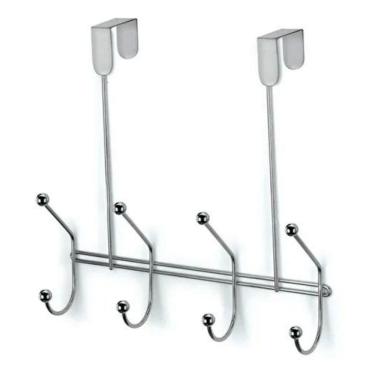 Imagem de Cabide para Porta 1020 em Aço com 4 Ganchos 27x26CM para Organização de Bolsas e Roupas Arthi