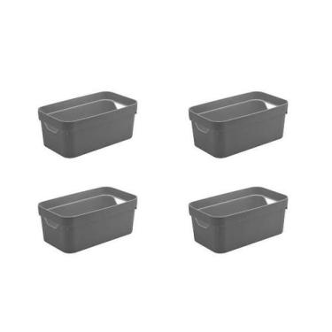 Imagem de Kit de caixa organizadora Ou 4 peças 5,3L Linha Cube