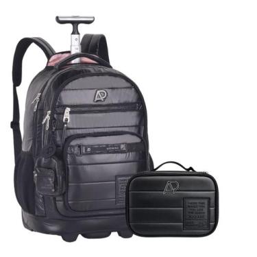 Imagem de Kit Mochila De Rodinhas Com Alça e Estojo Box Pra 36 Pens Alice Palucc