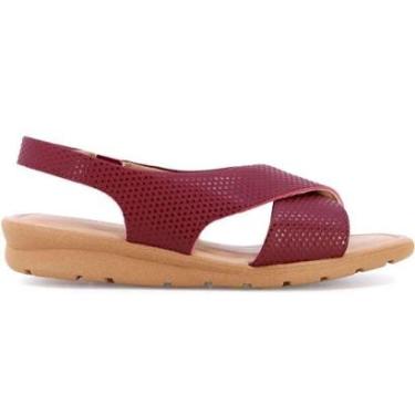 Imagem de Sandália Feminina Usaflex Couro Anabela Conforto Low Impact-Feminino