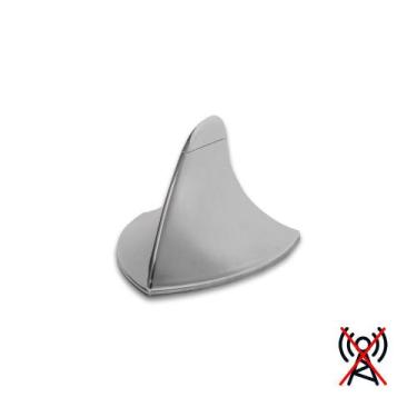 Imagem de Antena Tubarão Shark Cromada Decorativa Para Teto de Carro Veículo Uni