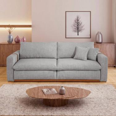 Imagem de Sofá Cama Retrátil e Reclinável 2 Lugares Tecido 210cm França Yescasa Gelo