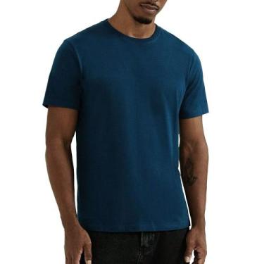 Imagem de Camiseta Masculina Hering MC Regular Azul Indigo - 0201A6PEN, XG, Azul