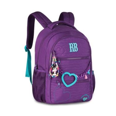 Imagem de Mochila Juvenil Rebecca Bonbon Premium Matelassê Corações - Clio, Roxo