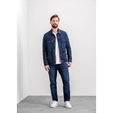 Imagem de Jaqueta jeans masculina com elastano e bolsos lunender 68375 - FICO, P