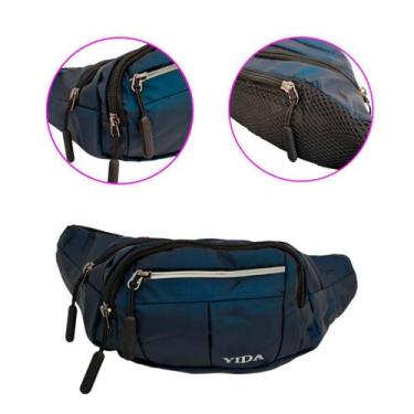 Imagem de POCHETE MASCULINA BOLSA CINTURA MOTOQUEIRO MULTIUSO Azul - Yida, M, Az