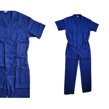 Imagem de Macacão Uniforme Brim - Manga Curta - Azul - Tamanho P - no-brand, XGG