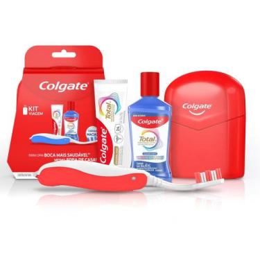 Imagem de Kit Viagem Colgate 1 Creme Dental + 1 Enxaguante Bucal + 1 Escova Cerd