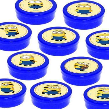 Imagem de Latinha Lembrancinha Festa Minions 2 - 8cm - 20 unidades - Azul - Rizz