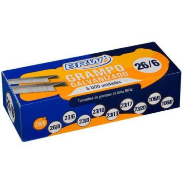 Imagem de Grampo 26/6 Grampeador Galvanizado C/5000 Unidades - BRW