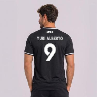 Imagem de Camisa Corinthians Escudo Preta 9 Yuri Alberto - Coimbra, EG