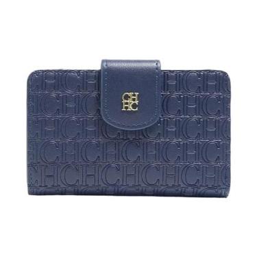 Imagem de Carteira Curta Feminina Azul Pura Da Moda, Bolsa De Cartões De Marca D