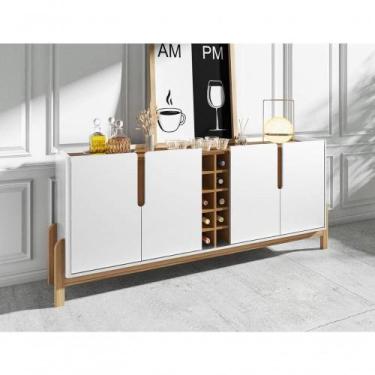 Imagem de Buffet 4 Portas C- Prateleiras Luna 1,90 Branco-cedro - Mobiliar Home 