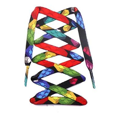 Imagem de Tênis Teeoff com estampa plana, cadarços de sapato para tênis, tênis divertido de designer, Building Block, 47.2"