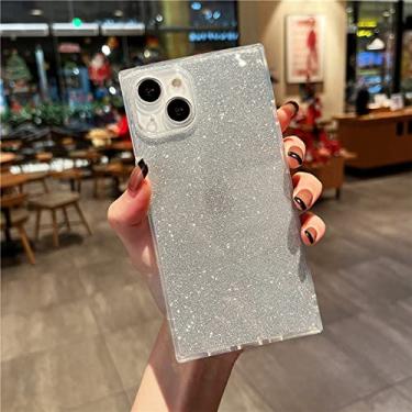 Imagem de Capa transparente Soft Square Candy para cartão brilhante para iPhone 13 12 11 Pro Max XS X XR 7 8 Plus SE2020 Capa traseira, prata, para iPhone 11Pro Max