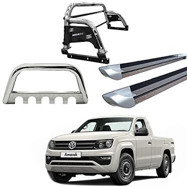Imagem de Kit Quebra Mato+Estribo P. PRATA +Santo A.H3 AMAROK CS CROMO