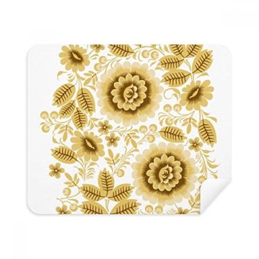 Imagem de Pano de limpeza de tela com estampa floral clássico amarelo dourado 2 peças tecido de camurça