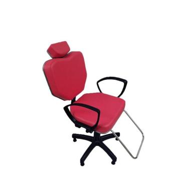 Imagem de Cadeira Para Salão Cabeleireiro Poltrona Vermelho 90X50X50CM