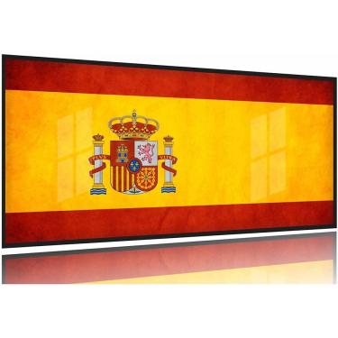 Imagem de Quadro Arte Bandeira Da Espanha 130x60 Moldura Preta 2x2