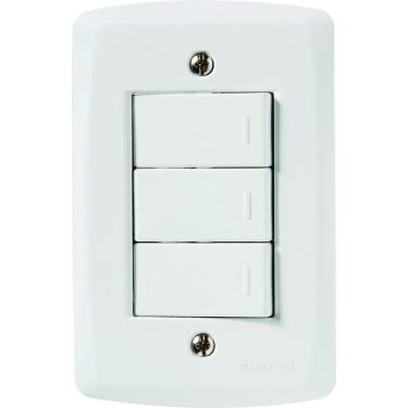 Imagem de Conjunto 4x2 com 3 Interruptores Paralelos 10 A 250 V Tramontina Lux2 Branco Tramontina