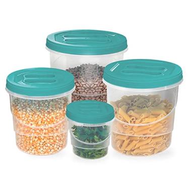 Imagem de Conjunto Pote Mantimentos com Tampa de Rosca 4 Peças (Vermelho)