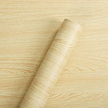 Imagem de WXXGY Adesivos de grão de madeira, papel de parede de renovação de móveis de mesa de armário de guarda-roupa, papéis de parede impermeáveis autoadesivos de PVC decoração de casa (cor: grão de madeira de faia, dimensões: 60 x 200 cm)