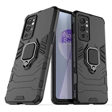 Imagem de Para OnePlus 9RT 5G PC + TPU Caixa de telefone protetora à prova de choque com suporte de anel magnético