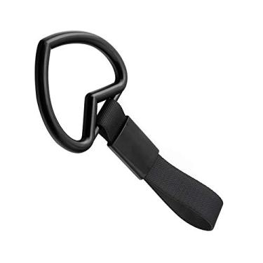 Imagem de DSkoiph 1 peça Coração JDM Tsurikawa Anel de pendurar de metrô, trem ônibus, alça de mão para carro (preto)..