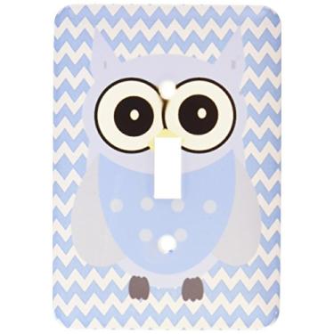 Imagem de 3dRose lsp_130297_1 Coruja Azul no Menino Azul ChevronJpg Interruptor Único