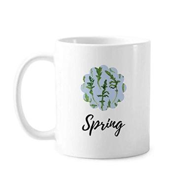 Imagem de Folhas de samambaia desenho arte planta caneca cerâmica xícara de porcelana café louça