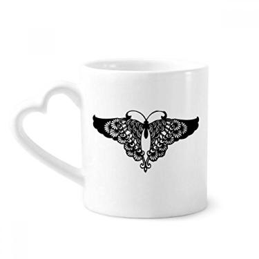Imagem de Caneca borboleta com contorno de asa de babados caneca de cerâmica copo de coração de vidro