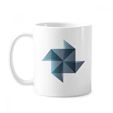 Imagem de Caneca Origami abstrata moinho de vento forma geométrica cerâmica xícara de café porcelana louça