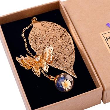 Imagem de Toirxarn Marcador de página de folha de metal – presente para mulheres perfeito para o dia dos namorados, aniversário, professor, apreciação, dia das mães, presente para leitores e amantes de livros –