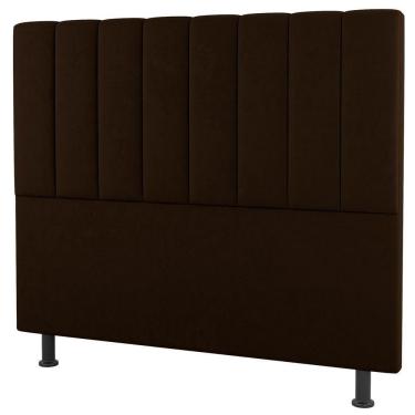 Imagem de Cabeceira Cama Box Casal Cora 140Cm Suede Marrom