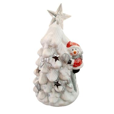 Imagem de Árvore de Natal Iluminada Ponteira Estrela e Boneco de Neve