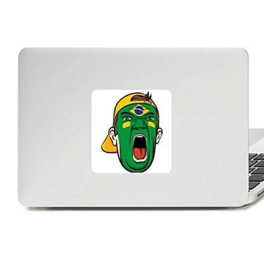 Imagem de Adesivo de vinil para laptop com bandeira nacional do Brasil para maquiagem e decoração de PC