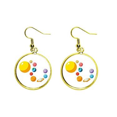 Imagem de Brinco feminino com pingente de orelha do sistema solar Planetary Bodies