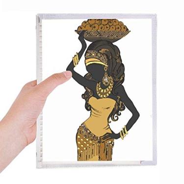 Imagem de Diário africano preto feminino aborígene caderno folhas soltas diário recarregável artigos de papelaria