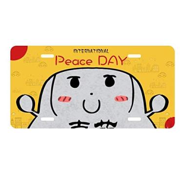 Imagem de DIYthinker Vender adorável placa de carro com etiqueta fofa preta para decoração de carro Dia da Paz