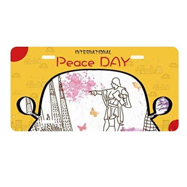 Imagem de DIYthinker Estátua de futebol da Catedral de Barcelona Espanha placa placa de carro decoração Dia da Paz