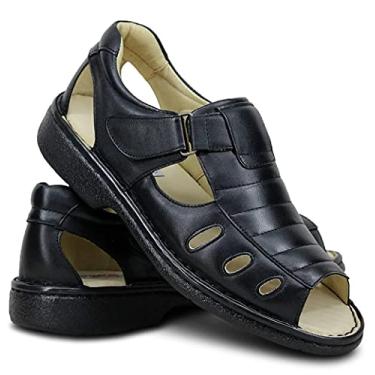 Imagem de Sandalia masculina solado Antiestresse couro carneiro Decoflex 172 PRETO (37, 172 PRETO)