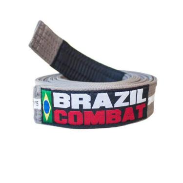 Imagem de Faixa Jiu Jitsu Brazil Combat Cinza E Branco