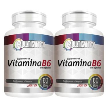Imagem de 2 Potes de Vitamina B6 60 Cápsulas 500mg - 1x Cápsula ao dia-Unissex