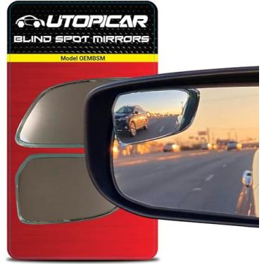 Imagem de Utopicar Espelhos convexos de ponto cego pacote com 2 - espelho lateral do carro OEM eliminador de pontos cegos acessórios externos automotivos - espelho de ponto cego ajustável - ajuste universal
