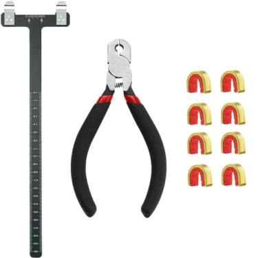 Imagem de AHOSOUTLY Conjunto de pontos de ancoragem para arco e flecha com régua quadrada T e conjunto de fivela de encaixe de 8 peças, para acessórios de corda de arco recurvos e compostos..