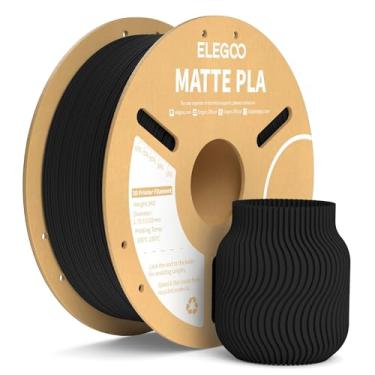 Imagem de ELEGOO Filamento Pla Fosco Preto Fosco 1Kg, Precisão Dimensional do Filamento Da Impressora 3D de 1,75Mm +/- 0,02Mm, Carretel de Papelão de 1Kg (2,2Lbs) para A Maioria Das Impressoras 3D Fdm