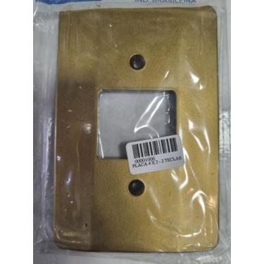 Imagem de Placa 4 x 2 - 2 teclas de interruptores dourado liso - MARINJET