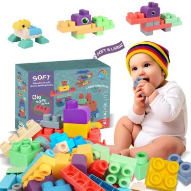 Imagem de Blocos de construção ROHSCE Baby Soft Rubber 46 unidades de 6 meses ou