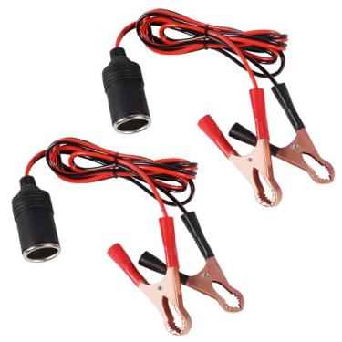 Imagem de DWEII Pacote Com 2 Adaptadores De Bateria Para Acendedor Cigarros - Soquete Fêmea Clipes Jacaré 12 V Plugues Braçadeira Carro, Cabo Extensão Carga
